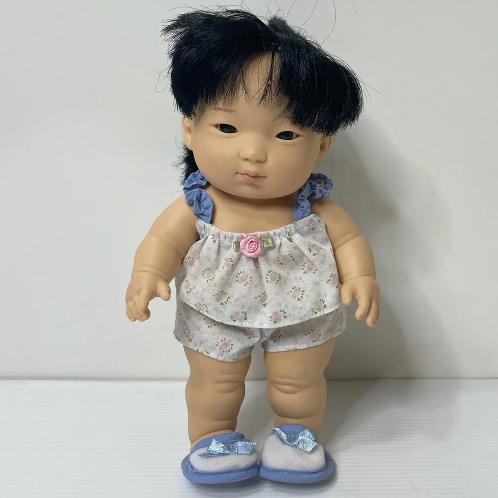 Rare Vintage Doll Y2K Toys Lots To Love Asian Baby Ethnic Brown Hair Blue Pink